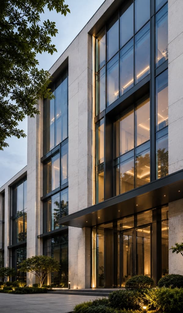 Premium architectural facade vertical crop for mobile