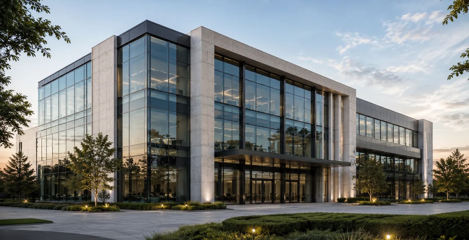Premium architectural glass facade details